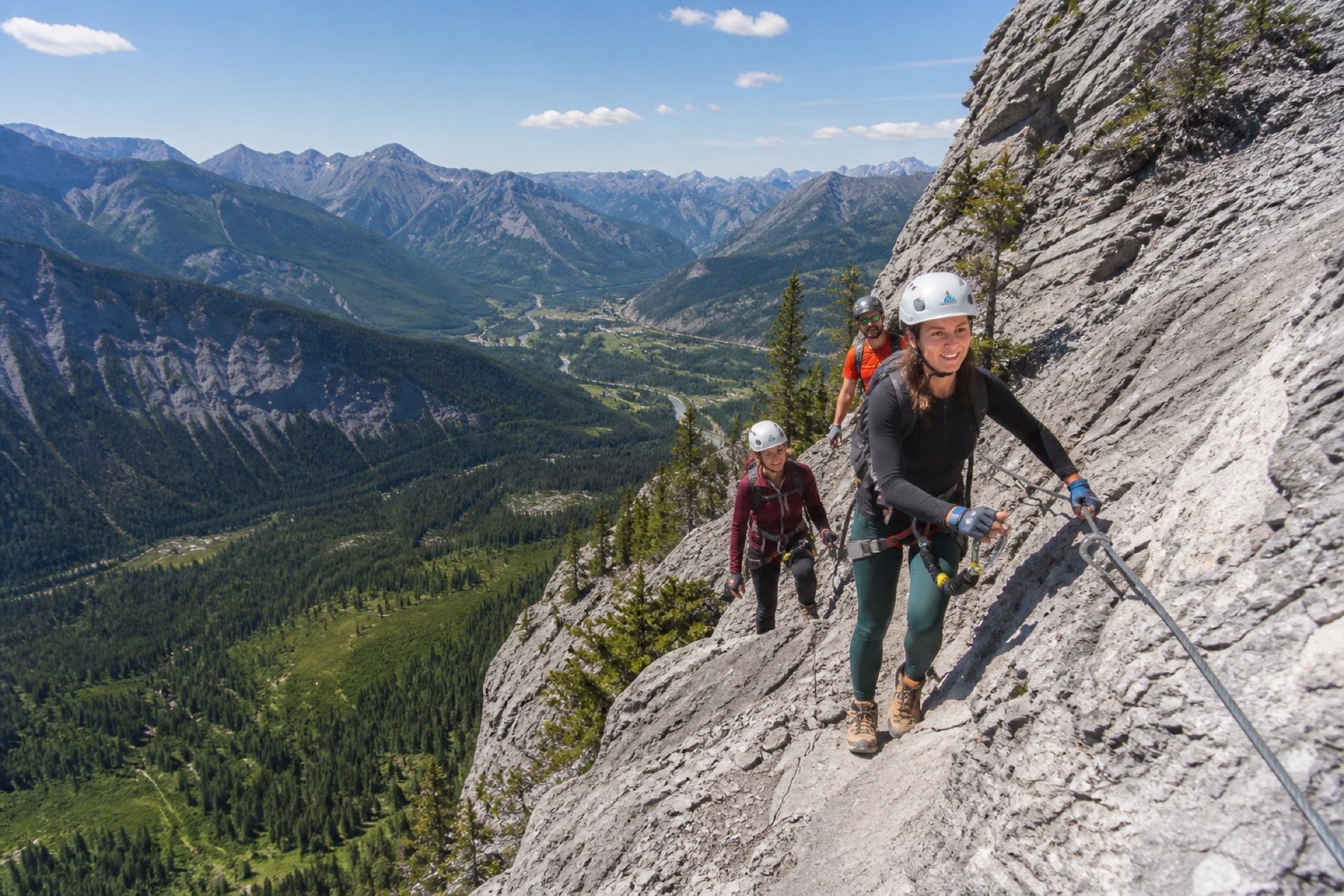 Guided via ferrata experience near Canmore