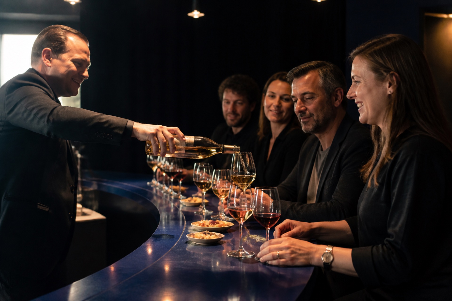 Sommelier at the tasting bar