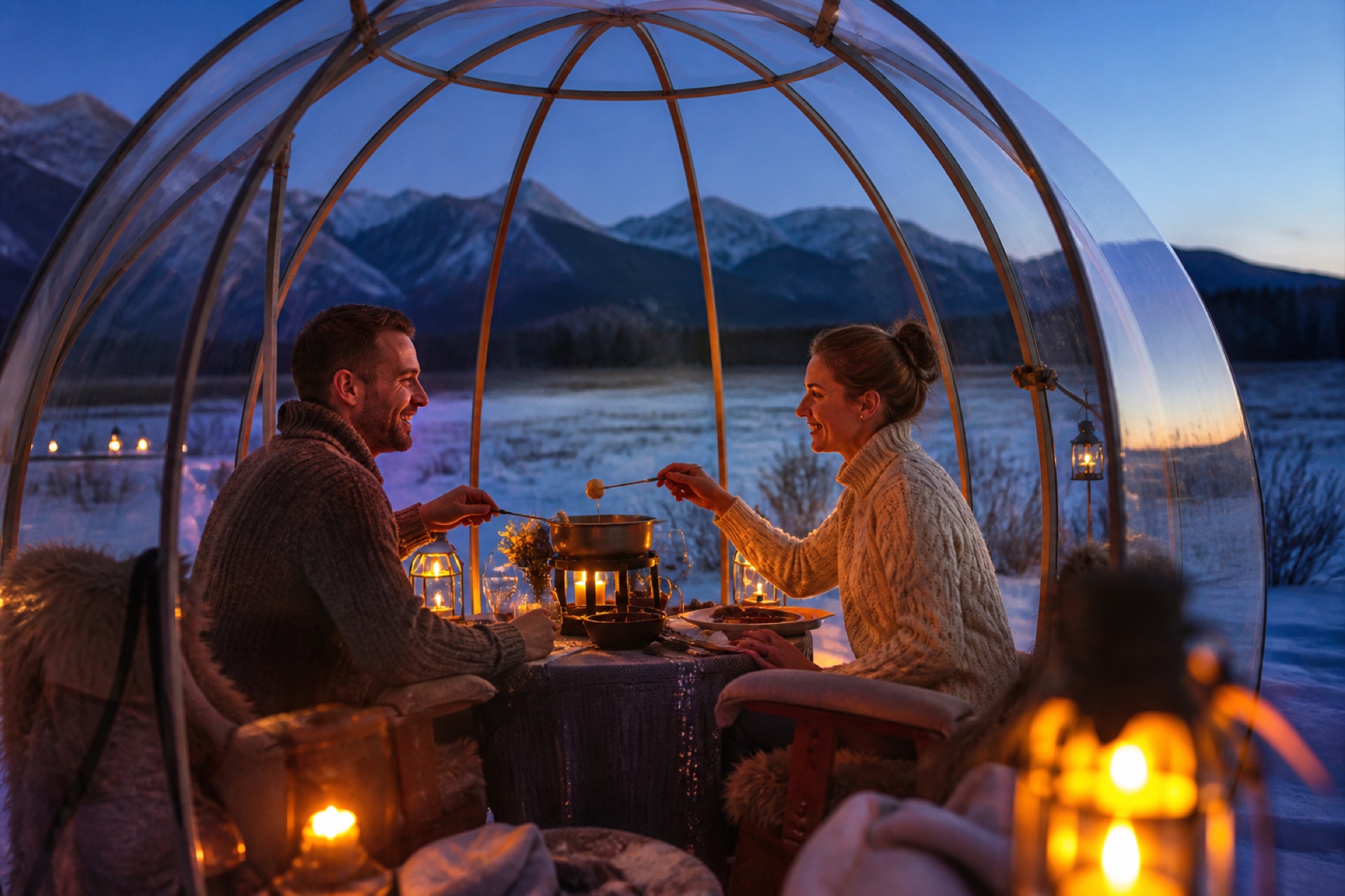 Private winter dining dome at Ttnavi